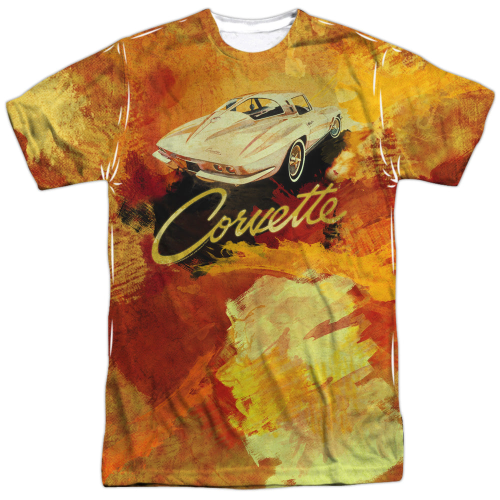 Chevrolet C2 Corvette Painted Sting Ray-Adult Regular Fit Short Sleeve - White