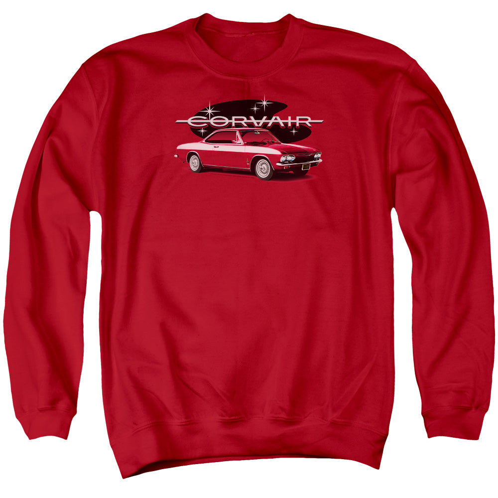 1965 Chevrolet Corvair Mona Spyda Coupe-Adult Crewneck Sweatshirt-Red