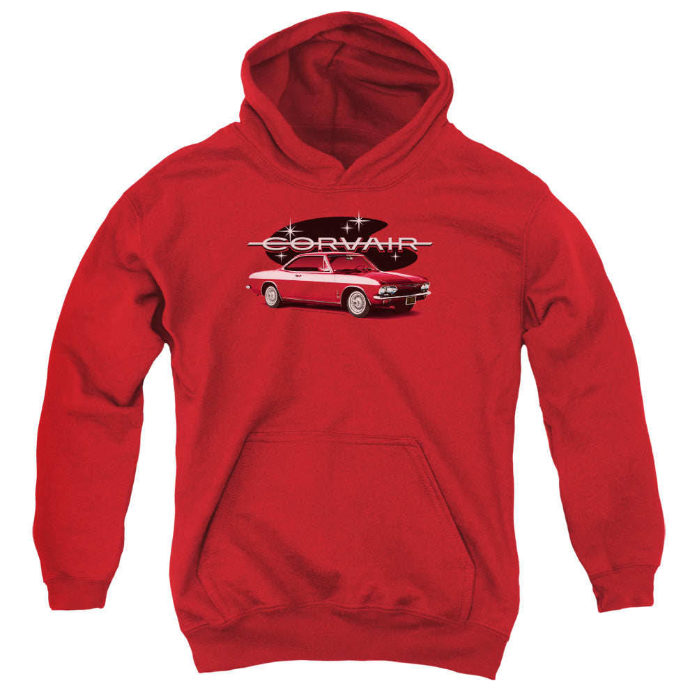 1965 Chevrolet Corvair Mona Spyda Coupe-Youth Hooded Sweatshirt-Red