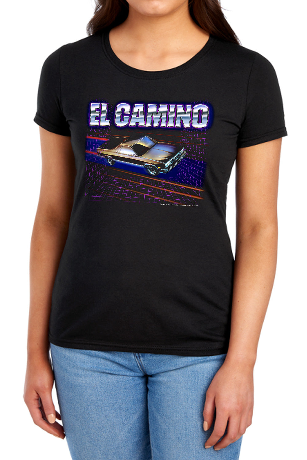 Chevrolet El Camino 85-Women's Short Sleeve-Black