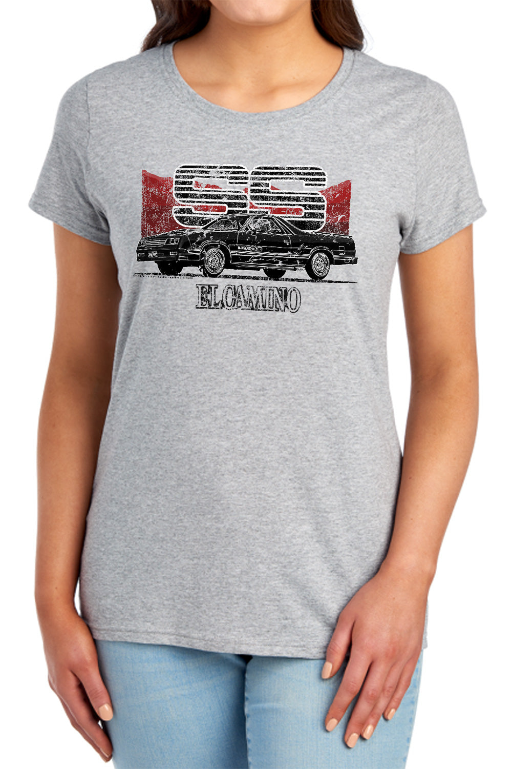 Chevrolet El Camino SS Mountains-Women's Short Sleeve-Athletic Heather