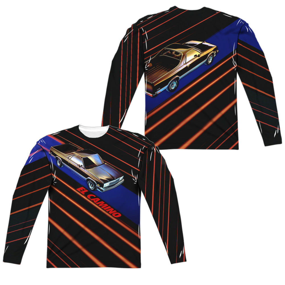 Chevrolet Laser Camino (Front/Back Print)-L/S Adult Poly Crew-White