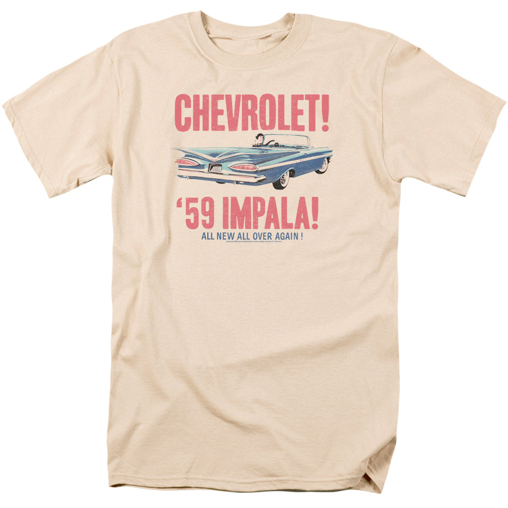 1959 Chevrolet Impala-Adult Regular Fit Short Sleeve-Cream