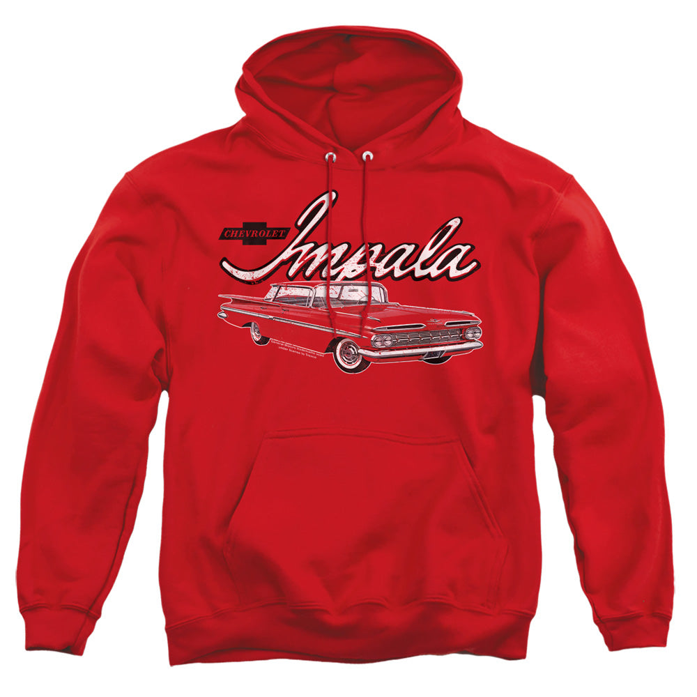 Chevrolet Classic Impala-Adult Pullover Hoodie-Red