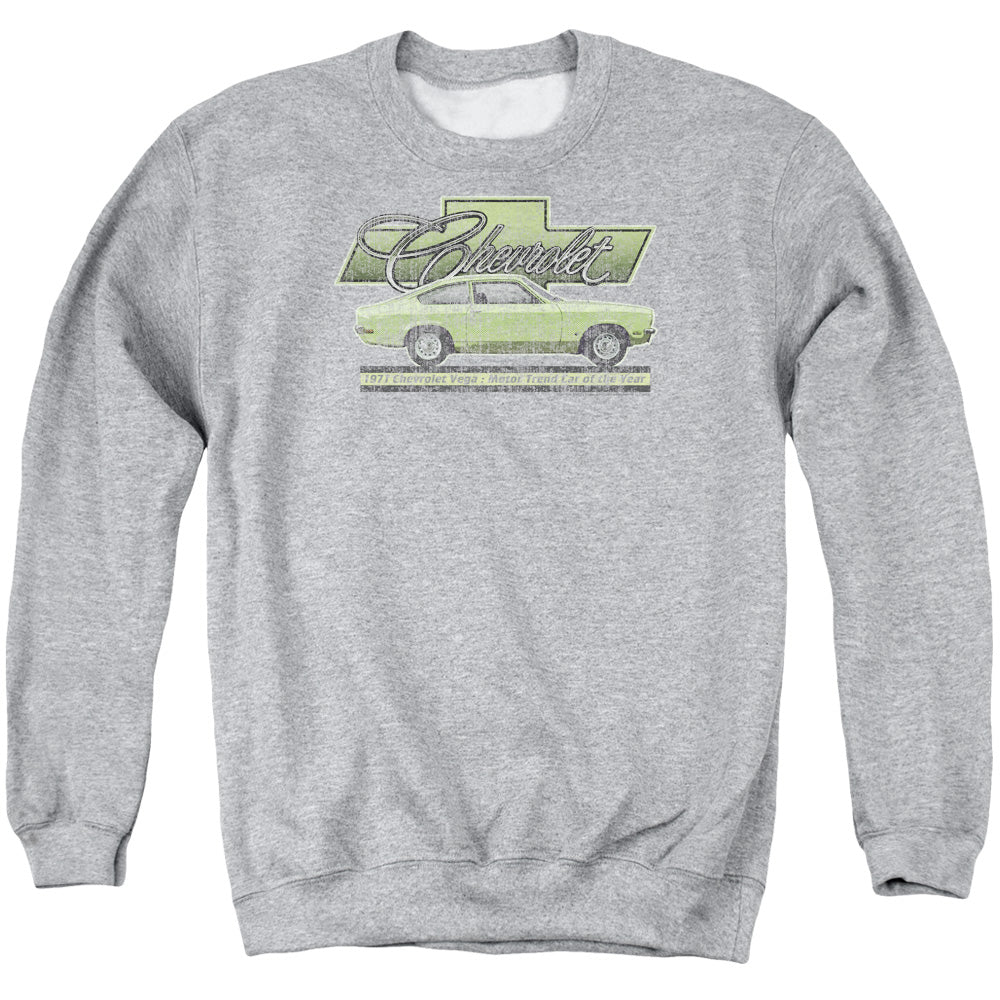 Chevrolet Vega Car of the Year 71-Adult Crewneck Sweatshirt-Athletic Heather