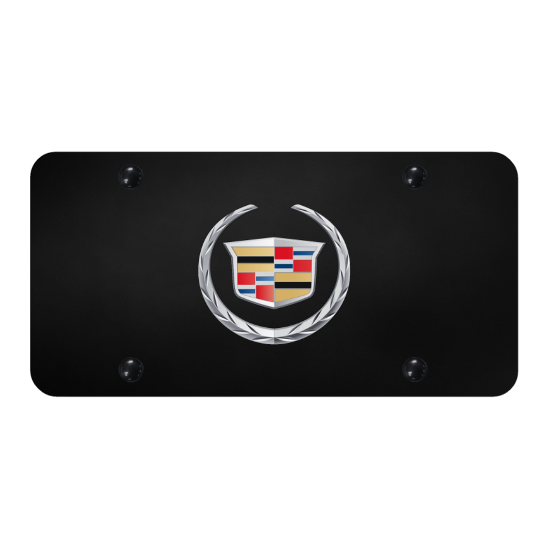 cadillac-logo-license-plate-chrome-on-black