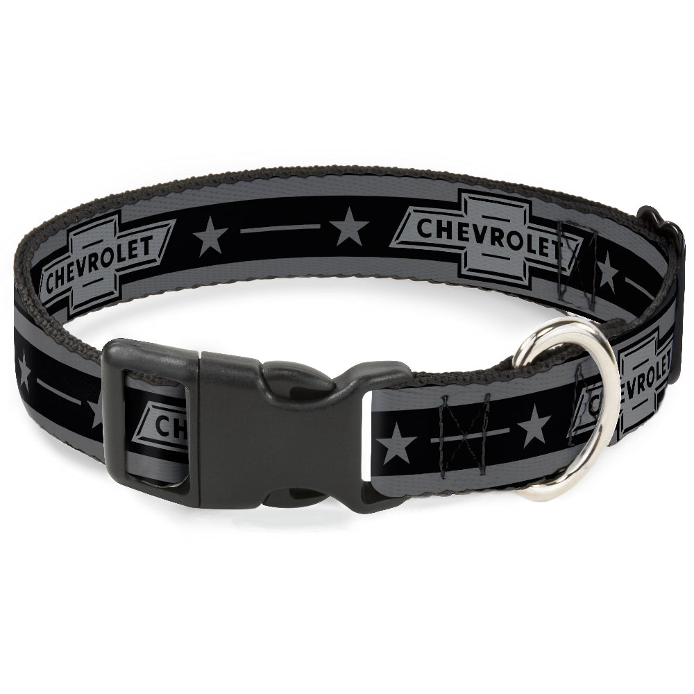 Vintage Chevrolet 1934 Bowtie Logo Stars & Stripes Black & Gray Plastic Clip Collar