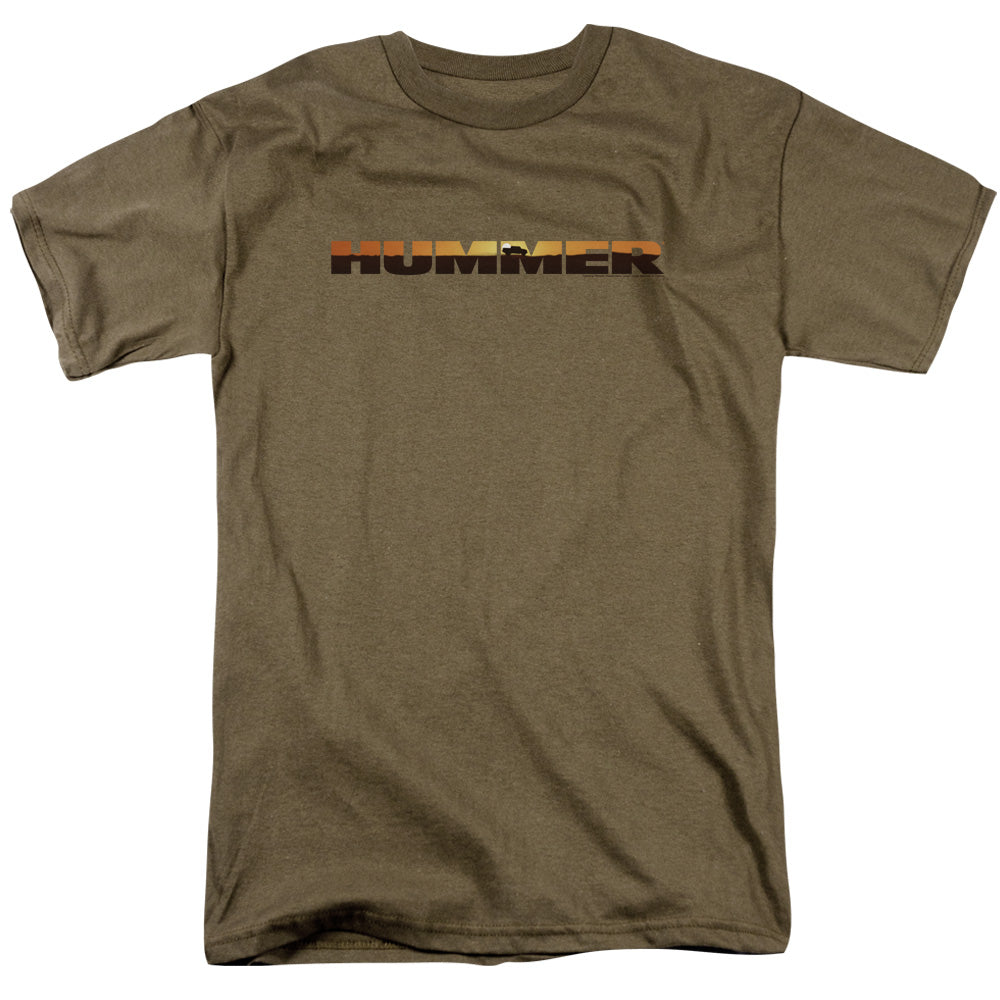 Hummer Hummer Sunset Logo Adult Regular Fit Short Sleeve - Safari Green