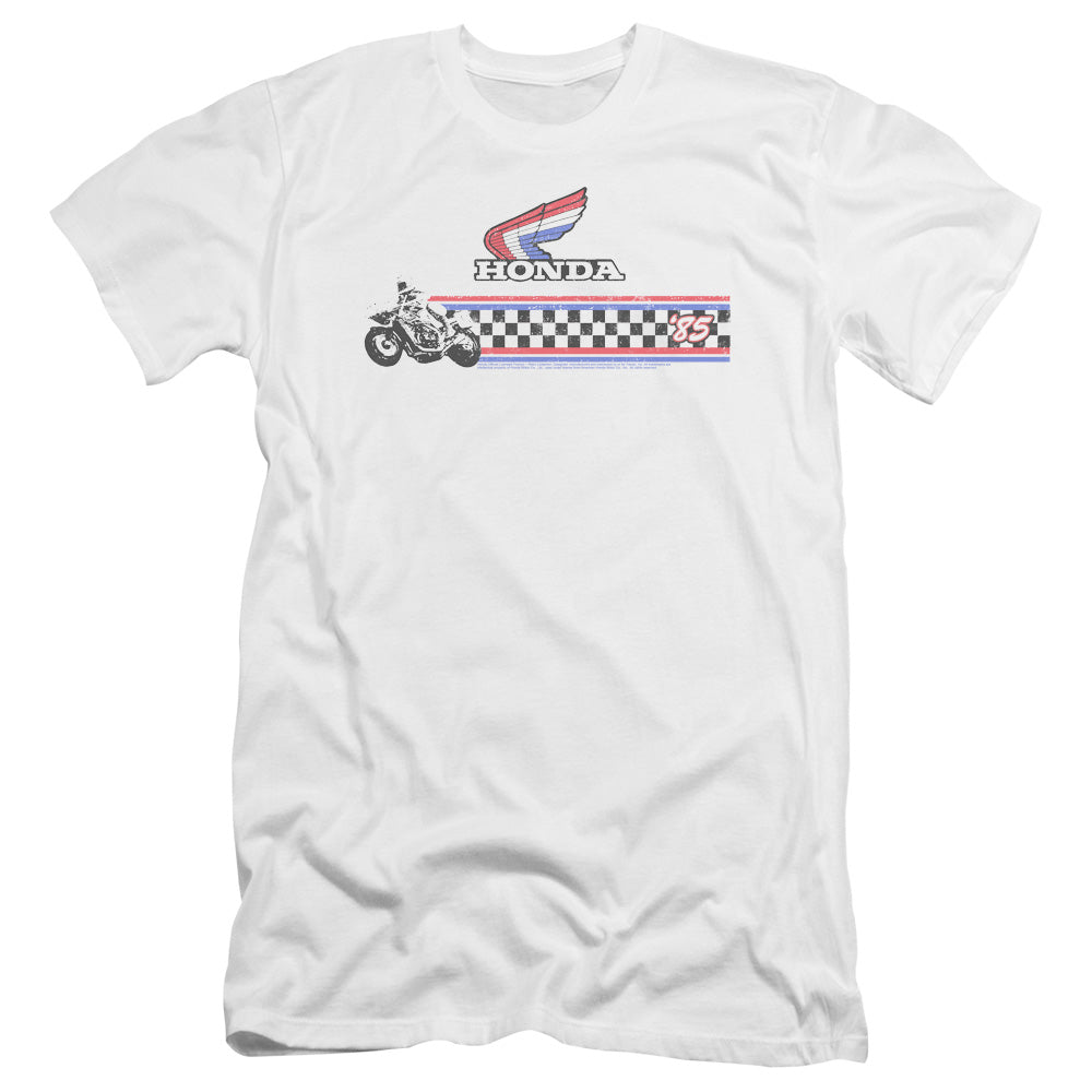 Honda 1985 Red White Blue-Premium Canvas Adult Slim Fit 30/1-White