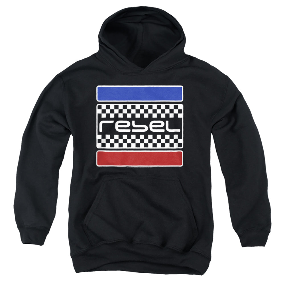 Honda Rebel Checkers-Youth Hooded Sweatshirt-Black