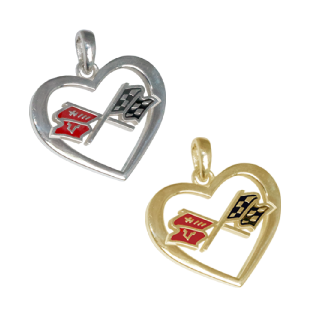 early-c3-corvette-heart-pendant-sterling-silver