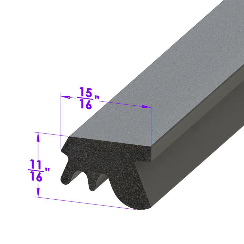 Lp 110-Ef Roof Rail Seal Thin Tyupe, 7/8" Wide Skin Covered Sponge