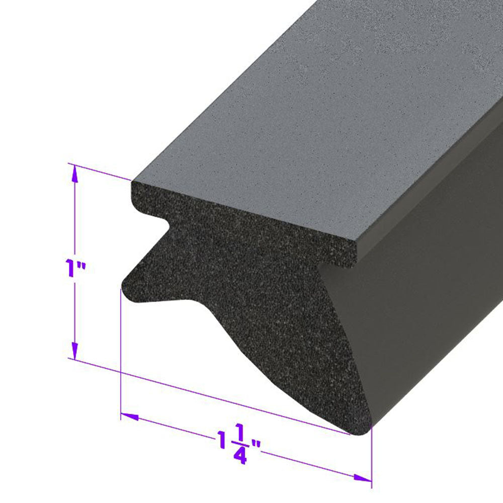 Lp 110-J Roof Rail Seal Wide Type, 1-1/16" Wide Sold By The Foot