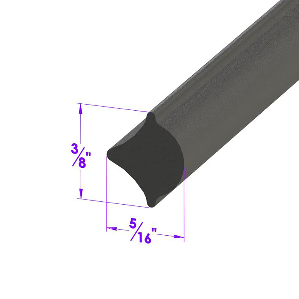 Lp 2 Lock Strip, Black Rubber, 3125" Sold By The Foot