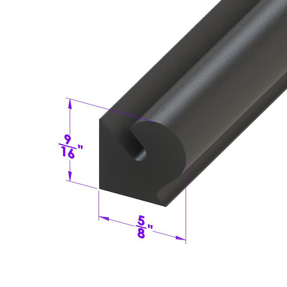 Lp 41-N Door Side Seal Smooth, Black, Skin-Covered Sponge