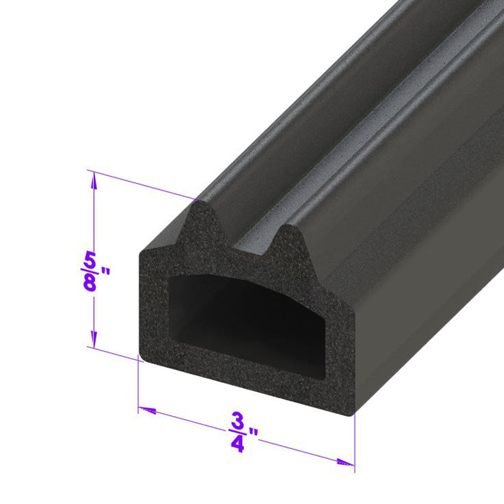 Lp 80-H "D" Shaped Extrusion 3/4" Wide X 5/8" High