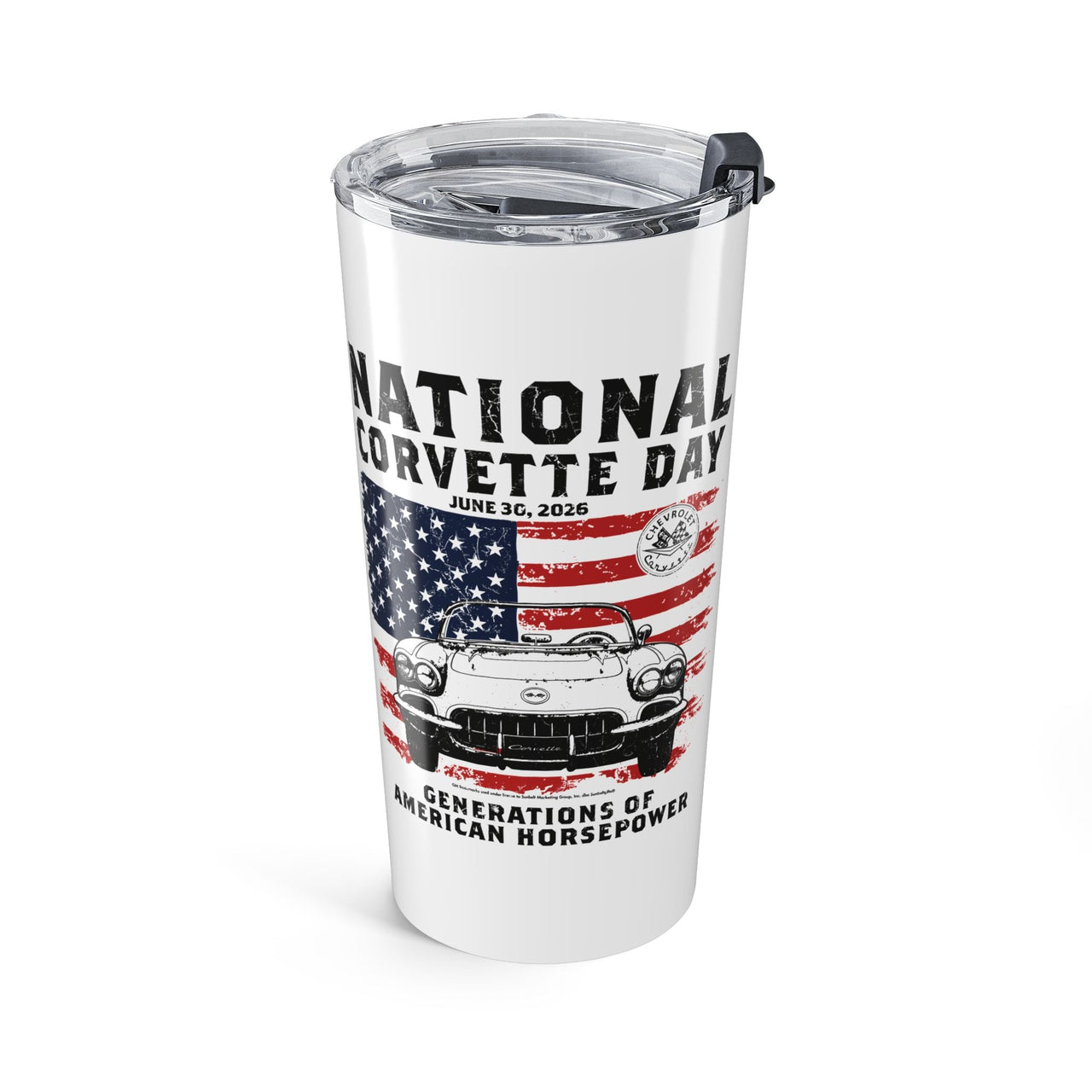 Limited Release 2026 National Corvette Day – 20oz Tumbler (Red, White, Navy) – Collector Car Enthusiast Gift, Automotive Collector's Drinkware, Car Lover's Present