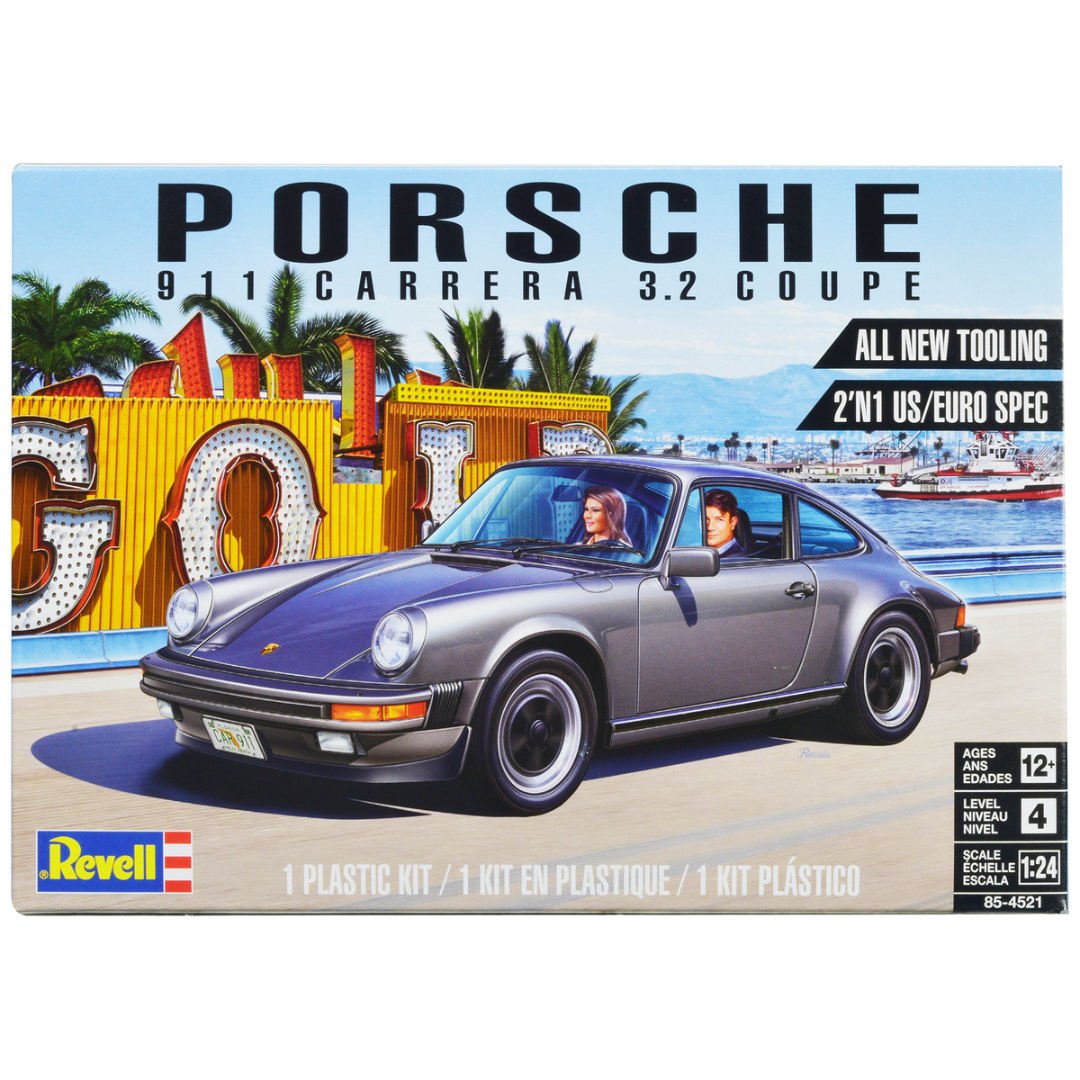 Level 4 Model Kit Porsche 911 Carrera 3.2 Coupe 2-in-1 Kit 1/24 Scale Model