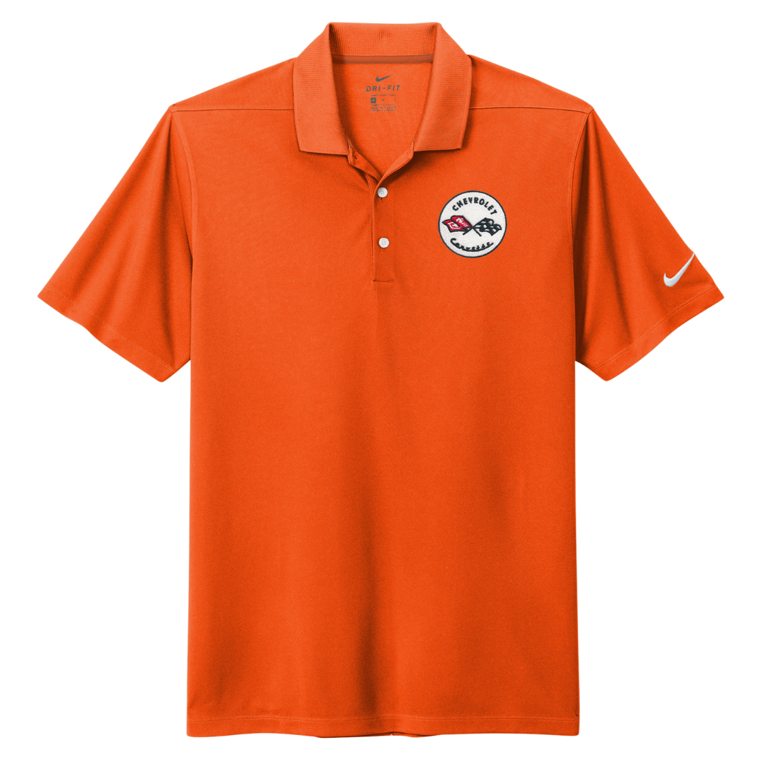 Men's Corvette Nike Dri-FIT Micro Pique 2.0 Polo Shirt - Brilliant Orange