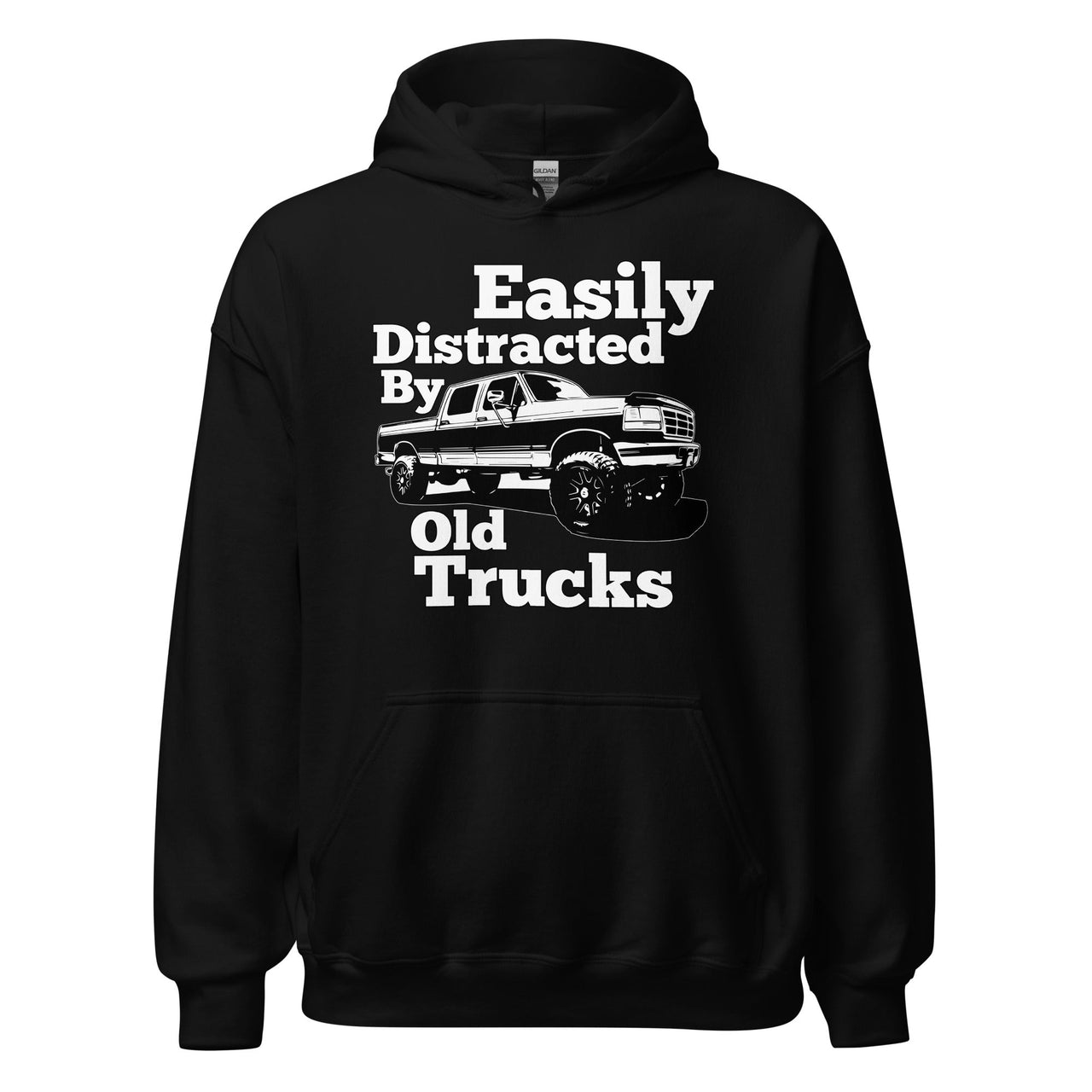 OBS Truck Hoodie, Easily Distracted By Old Trucks
