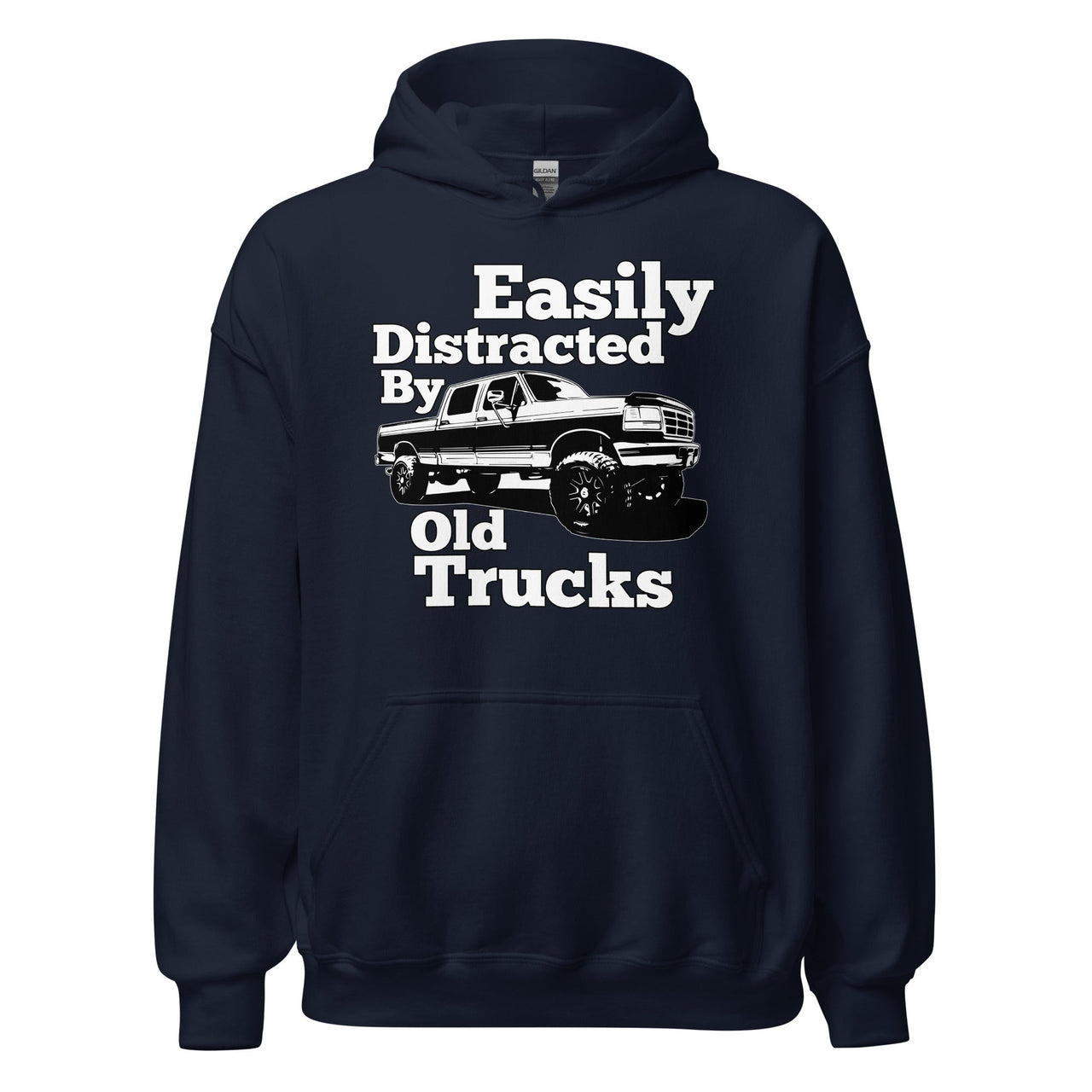 OBS Truck Hoodie, Easily Distracted By Old Trucks