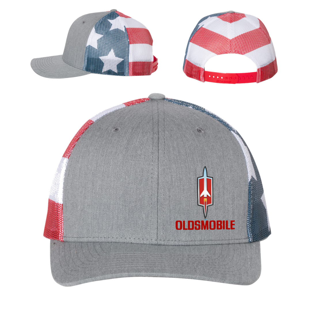 Oldsmobile Americana Trucker Hat – Flag Mesh Snapback
