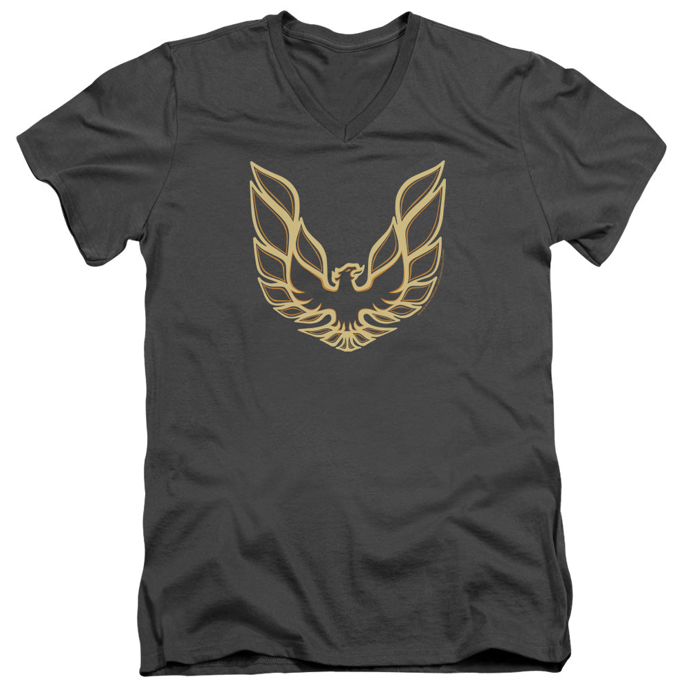 Pontiac Iconic Firebird Adult Slim Fit V-Neck Cotton - Charcoal