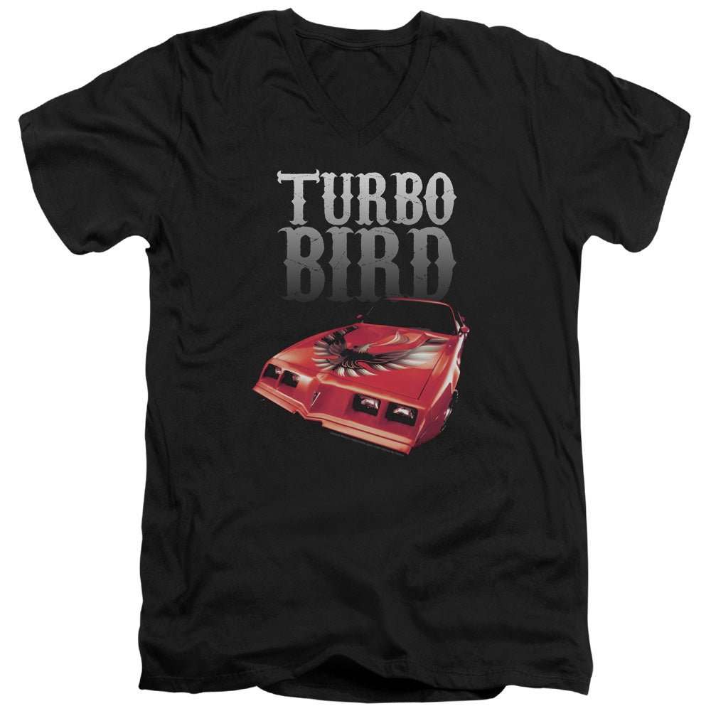 Pontiac/Turbo Bird-Adult Slim Fit V Neck Cotton-Black