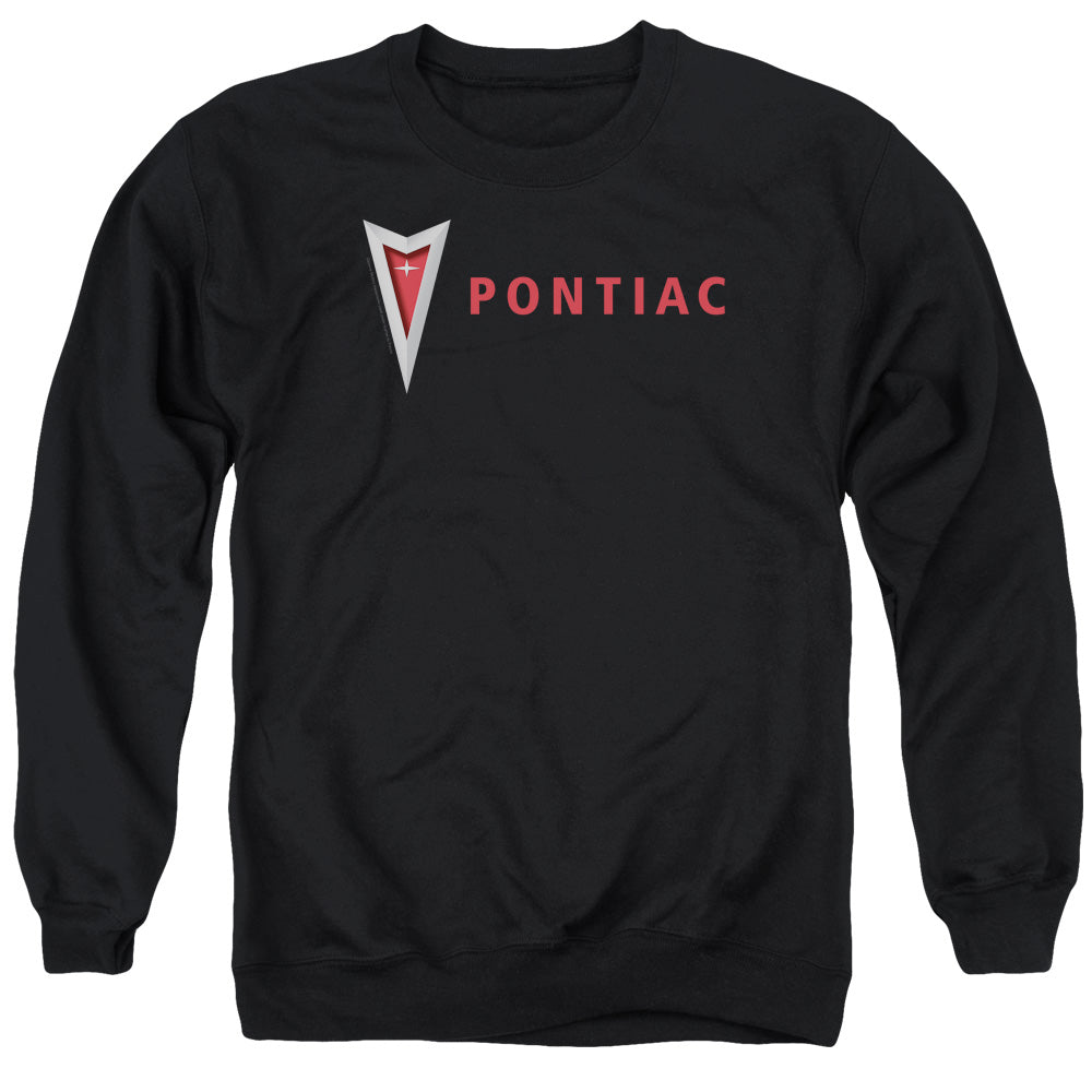 Pontiac Modern Arrowhead Adult Crewneck Sweatshirt - Black