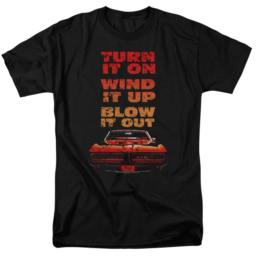 Pontiac Blow It Out GTO Adult Regular Fit Short Sleeve - Black
