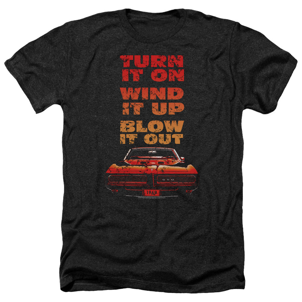Pontiac Blow It Out GTO Adult Regular Fit Heather Short Sleeve - Charcoal