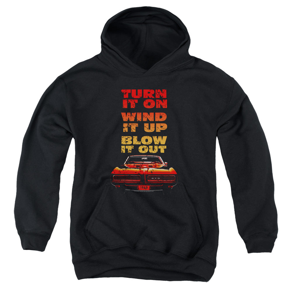 Pontiac Blow It Out GTO Youth Hooded Sweatshirt - Black
