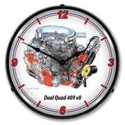 1961-1965 Universal LED Clock Dual Quad 409 V8 - CA-UN0072-Corvette-Store-Online