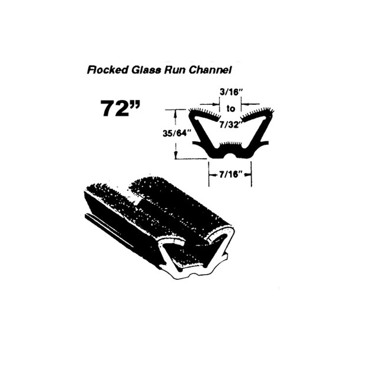 Wc 15-72 Flocked Glass Run Channel