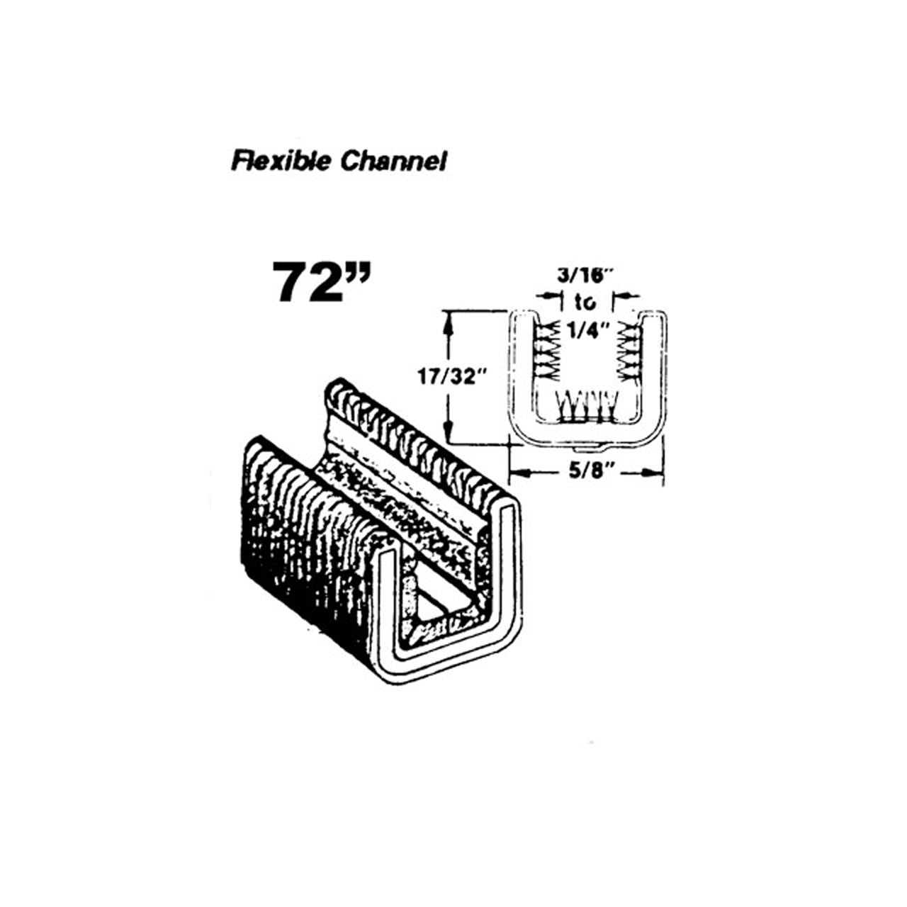 Wc 26-72 Flexible Glass-Run Channel Chevrolet C10 Pickup 1961-1966, C20 Pickup 1961-1966, C30 Pickup 1961-1966, K10 Pickup 1961-1966