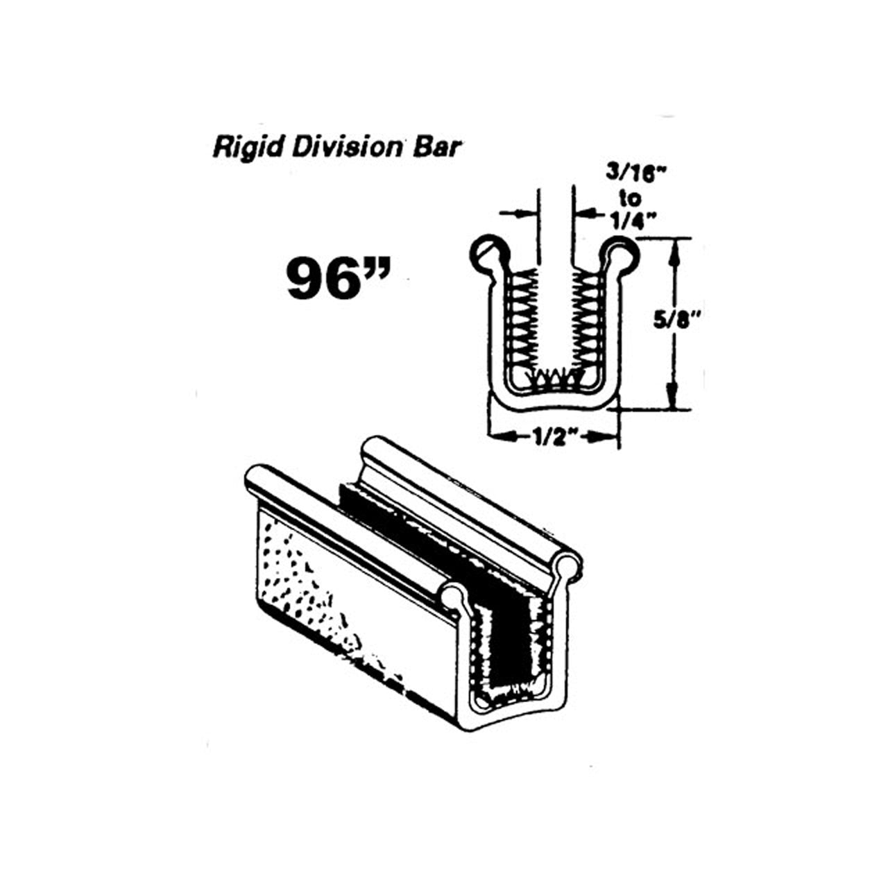 Wc 28-96 Rigid Division-Bar Channel Ford 300 1963, Club 1957-1961, Club Wagon 1962-1967, Country Sedan 1957-1967, Country Squire 1957-1967