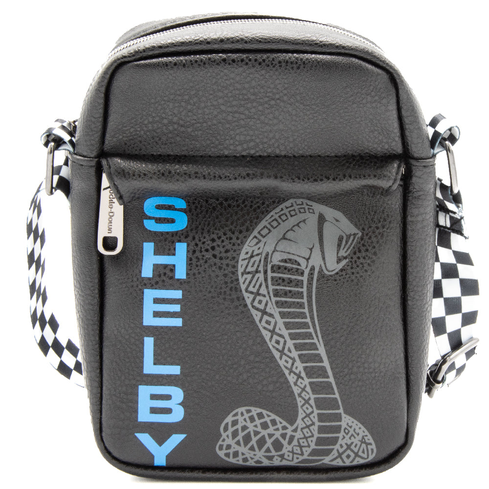 Carroll Shelby Super Snake Cobra Black & Blue Crossbody Wallet