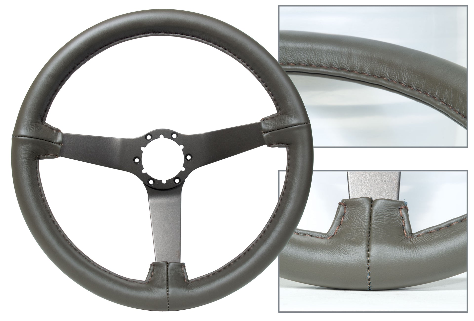 1982-1982 Corvette Reproduction Steering Wheel - Collector Leather Bronze Spokes - CA-X23960-Corvette-Store-Online