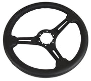 1968-1982 Corvette Leather Steering Wheel W/Slotted Black Spokes - Black - CA-X2553-Corvette-Store-Online