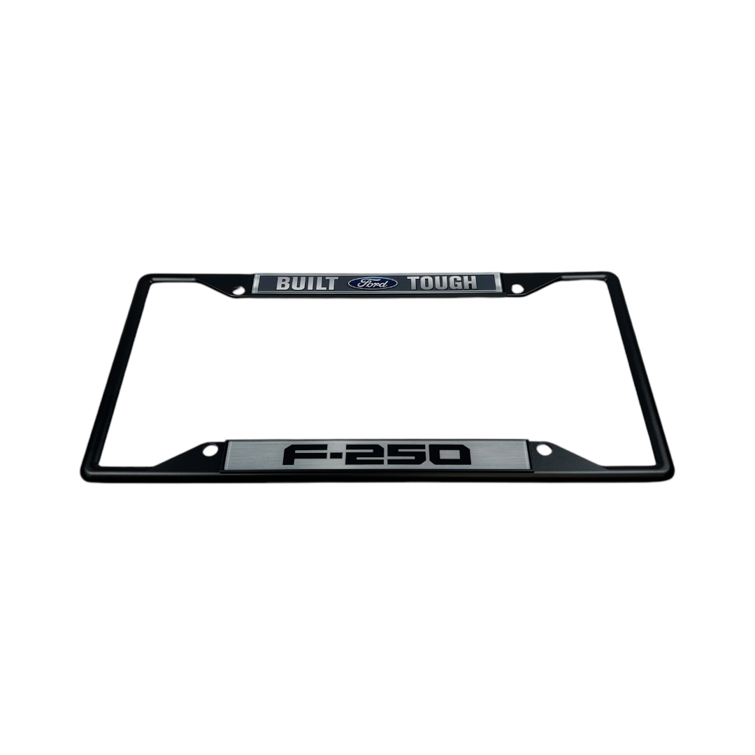 Built Ford Tough F-250 Black License Plate Frame