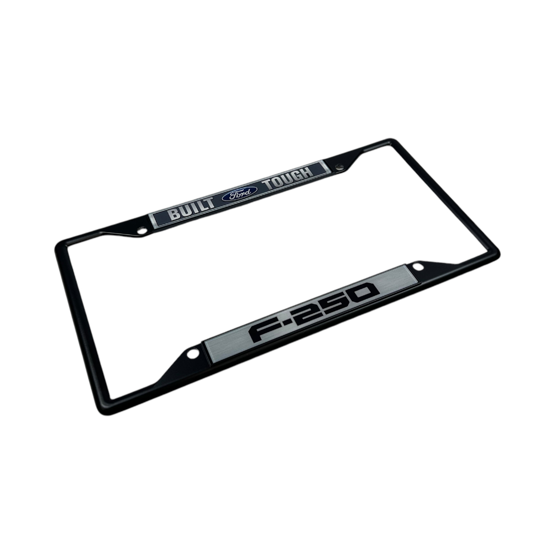 Built Ford Tough F-250 Black License Plate Frame