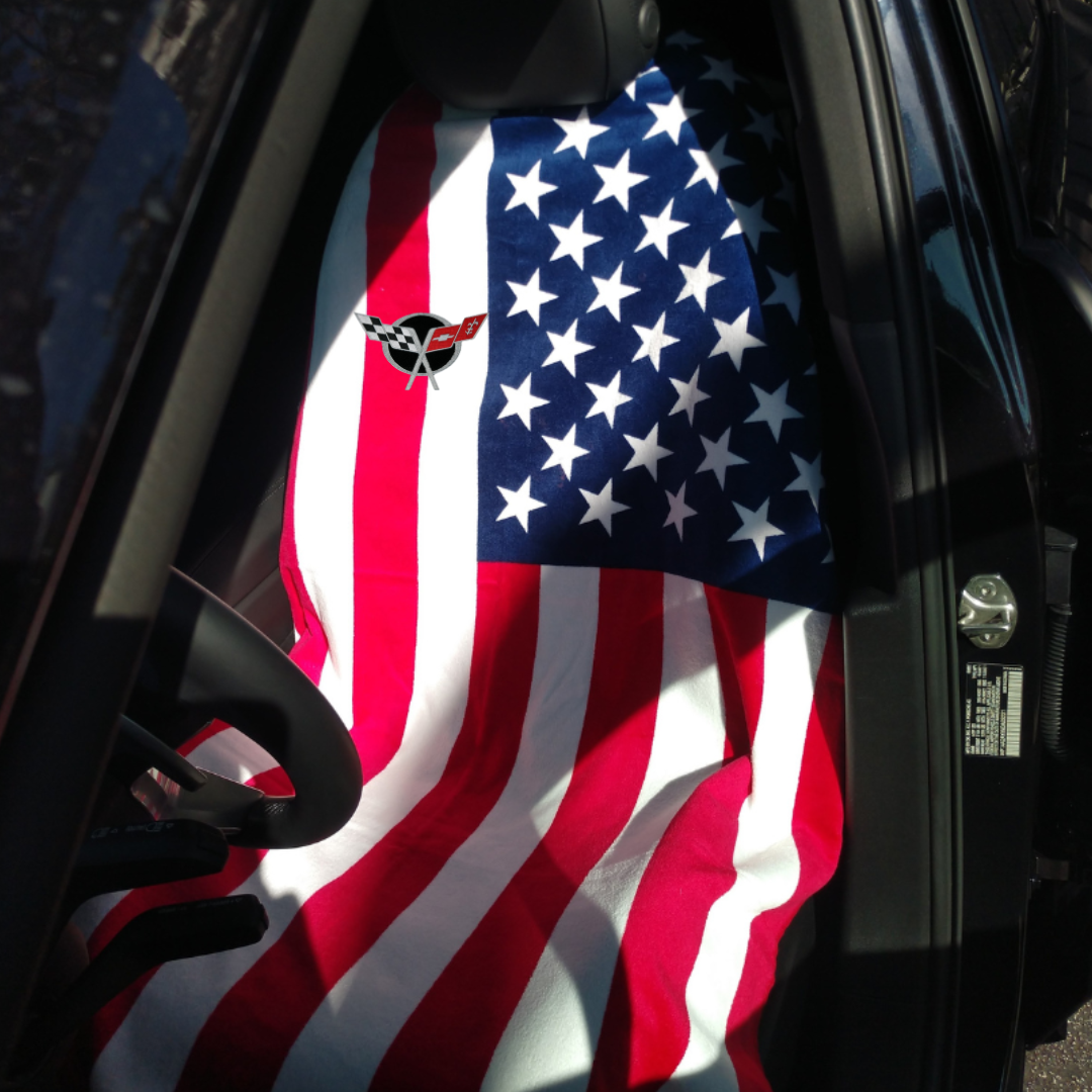 C5 Corvette American Flag Towel2Go Seat Cover