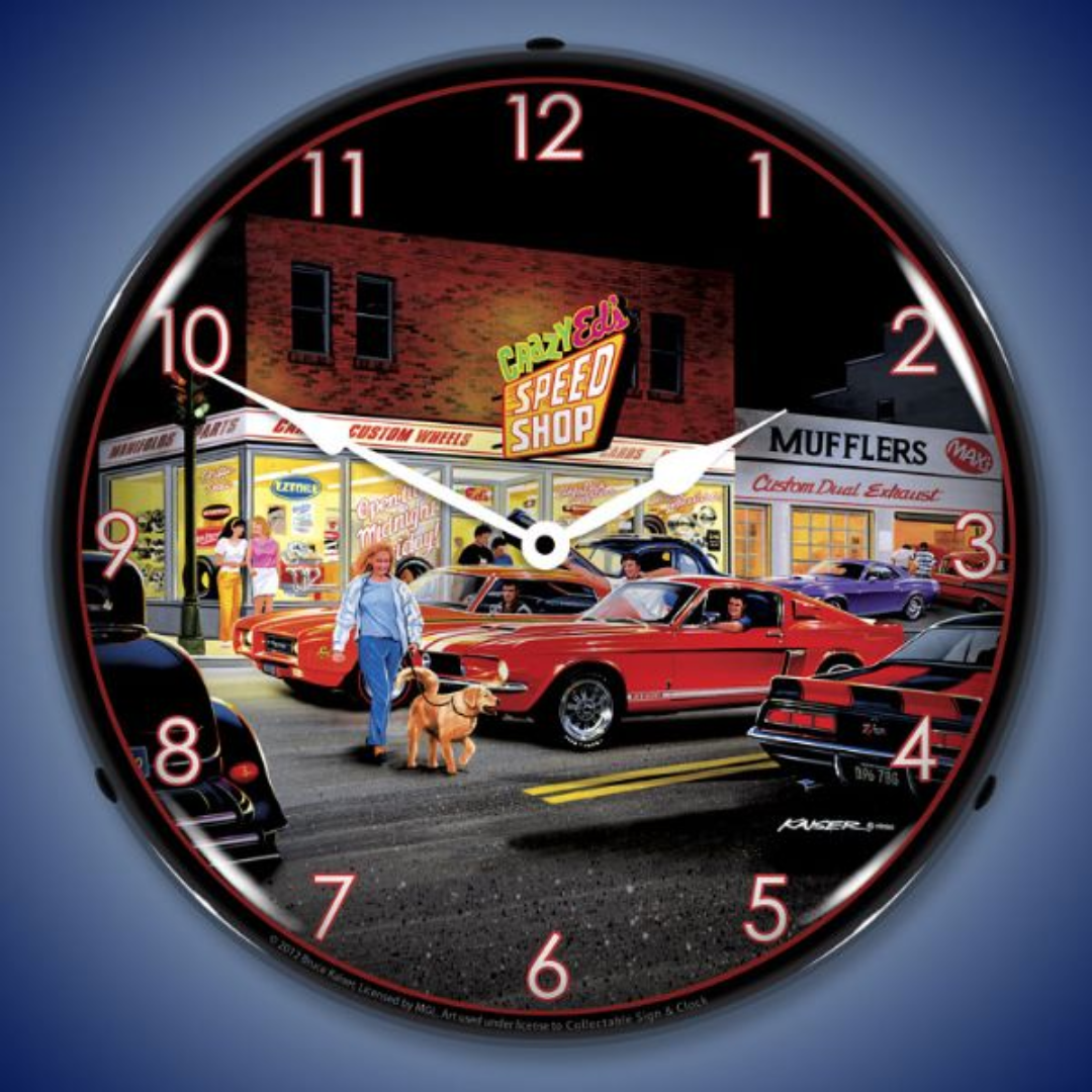 Crazy Ed's Speed Shop Clock