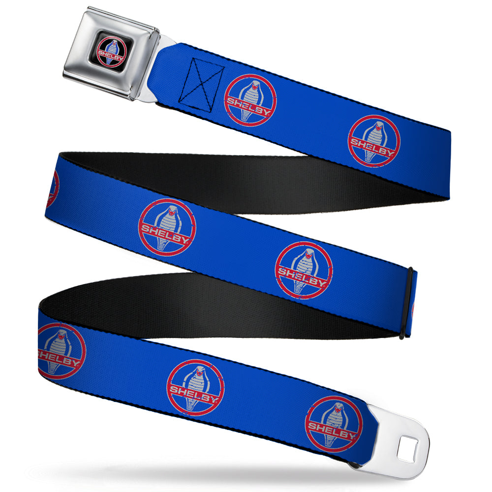 Shelby Cobra Weathered Blue & Red Logo Seatbelt Belt