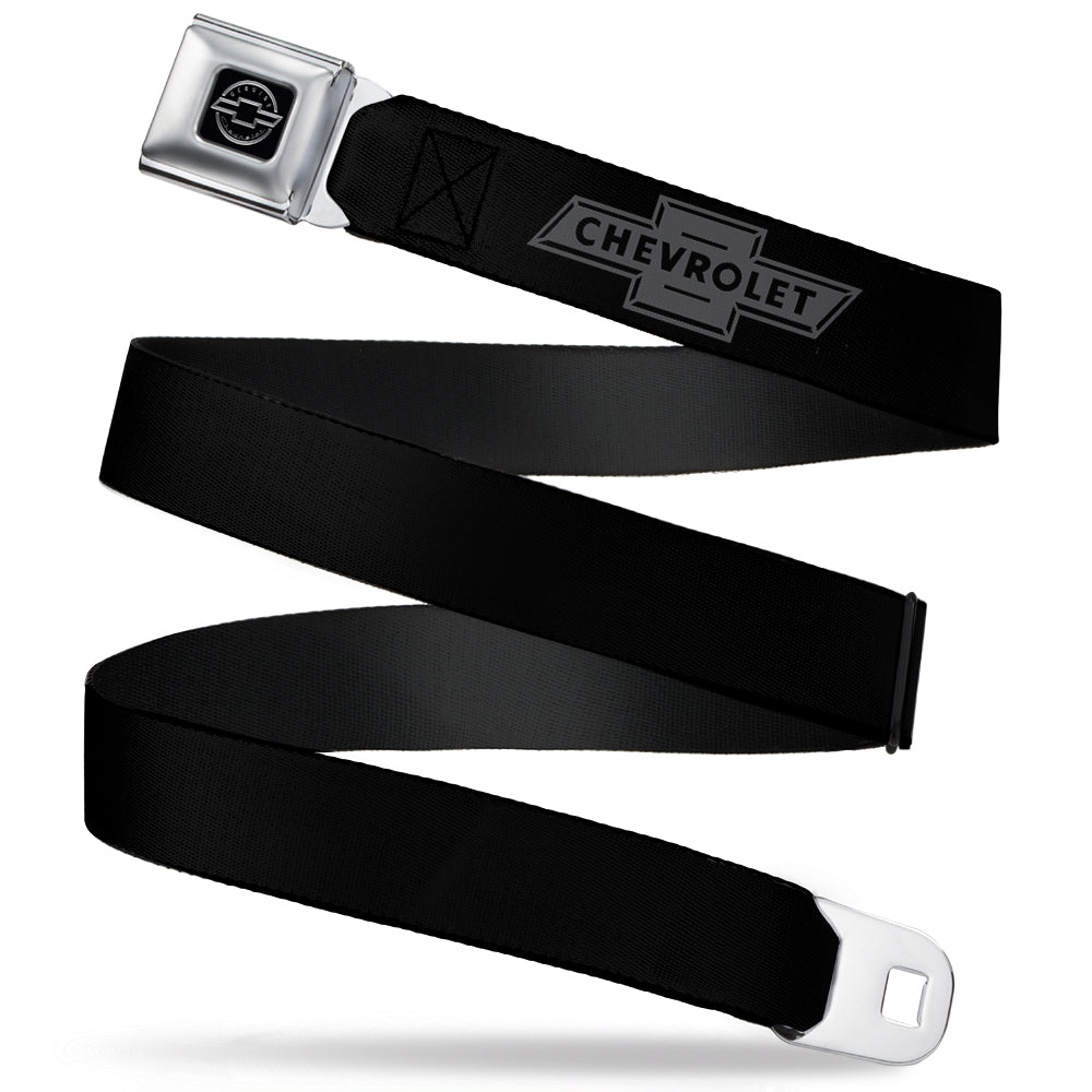 Vintage 1934 Chevrolet Bowtie Black & Charcoal Seatbelt Belt