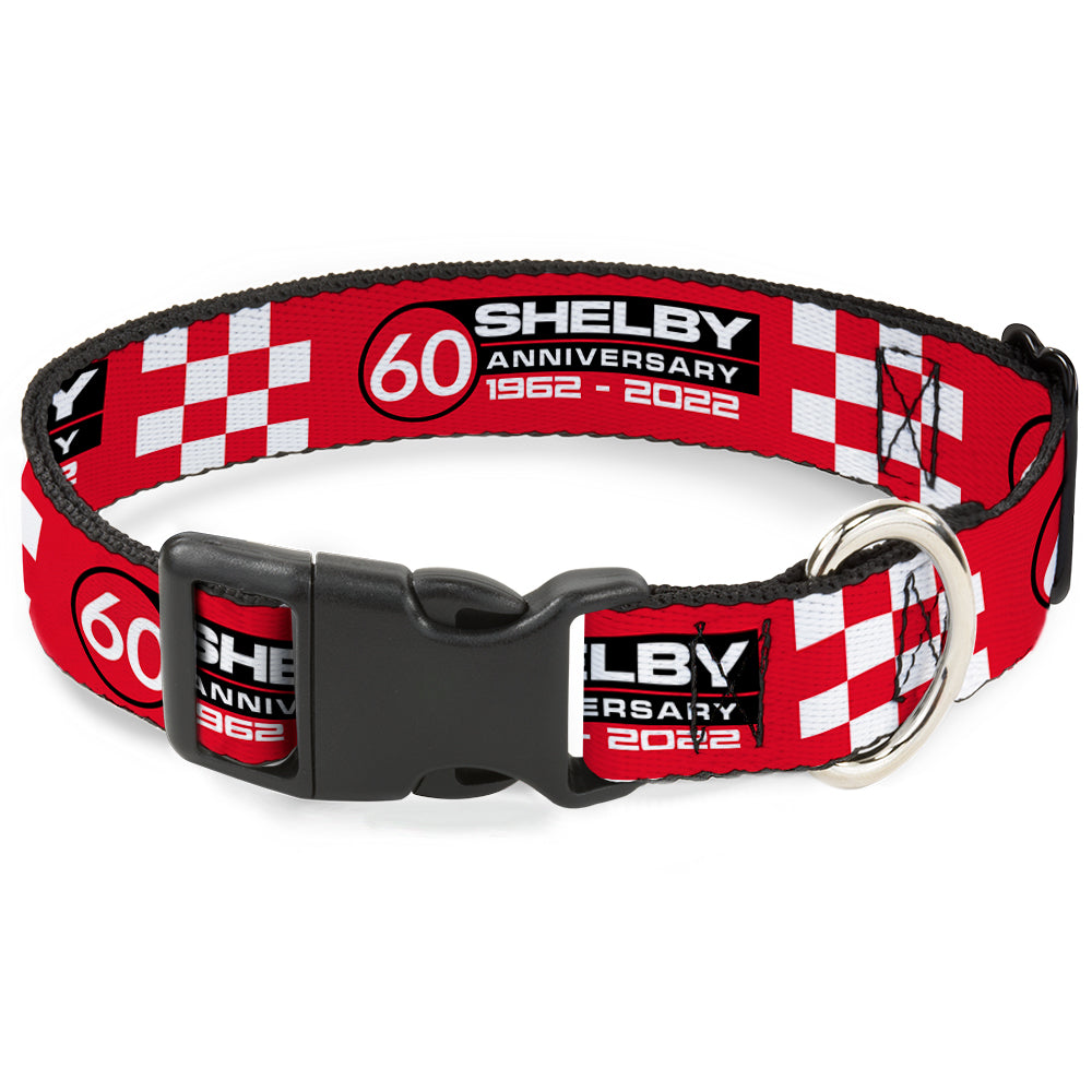 Shelby 60th Anniversary Checkered Red & Black Plastic Clip Collar
