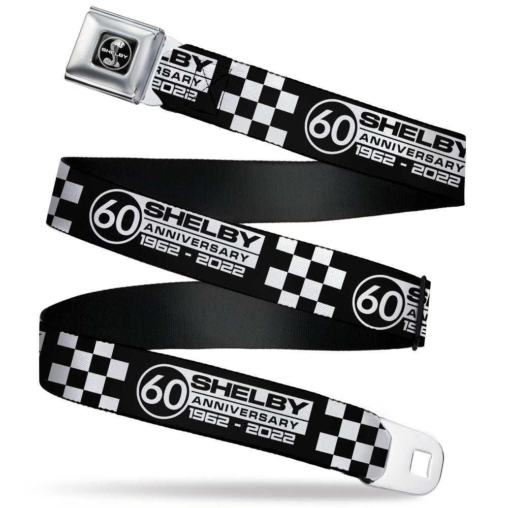 Shelby 60 years Checkered Black & White Seatbelt Belt
