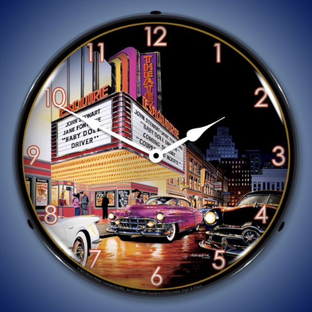 Esquire Theatre Lighted Clock