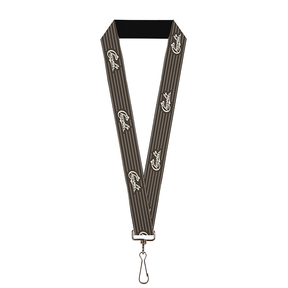 Chevrolet Heritage Script Stripes Charcoal & Tan Lanyard - 1.0"