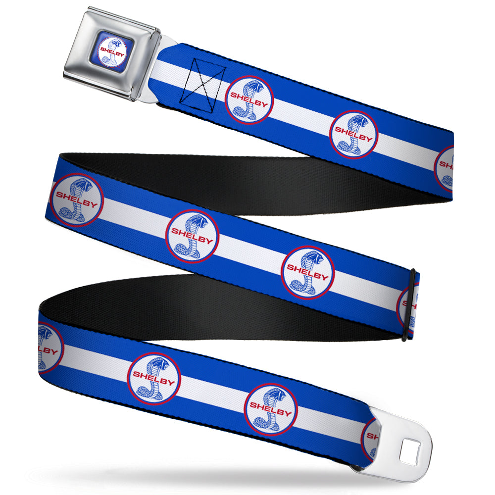 Shelby Racing Stripe Blue & White Seatbelt Belt